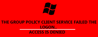 How to fix the group policy client service failed the logon.. Access is denied. image